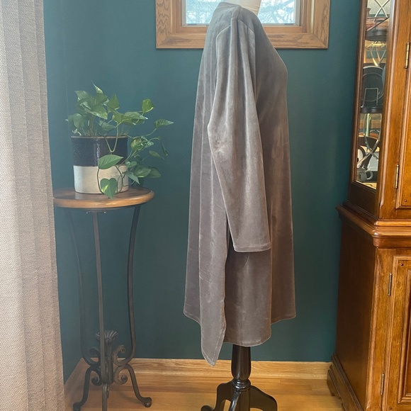 J Jill dipped hem mocha velour dress XL - Picture 3 of 8